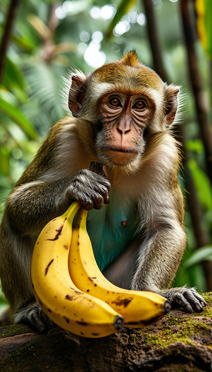 Обезьяны очень любят бананы