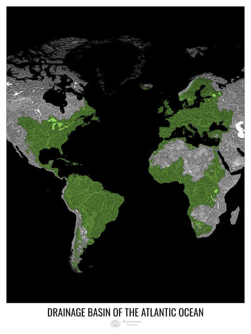   Уникальная карта, которая показывает, куда текут все реки планеты