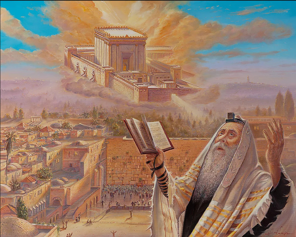 Тфилин — черные коробочки (батим) с ремешками, которые иудеи надевают при молитве 