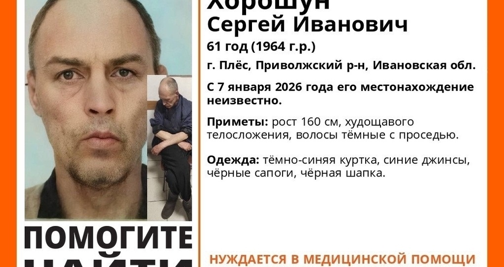 Нуждающийся в медпомощи пенсионер бесследно исчез в Плесе