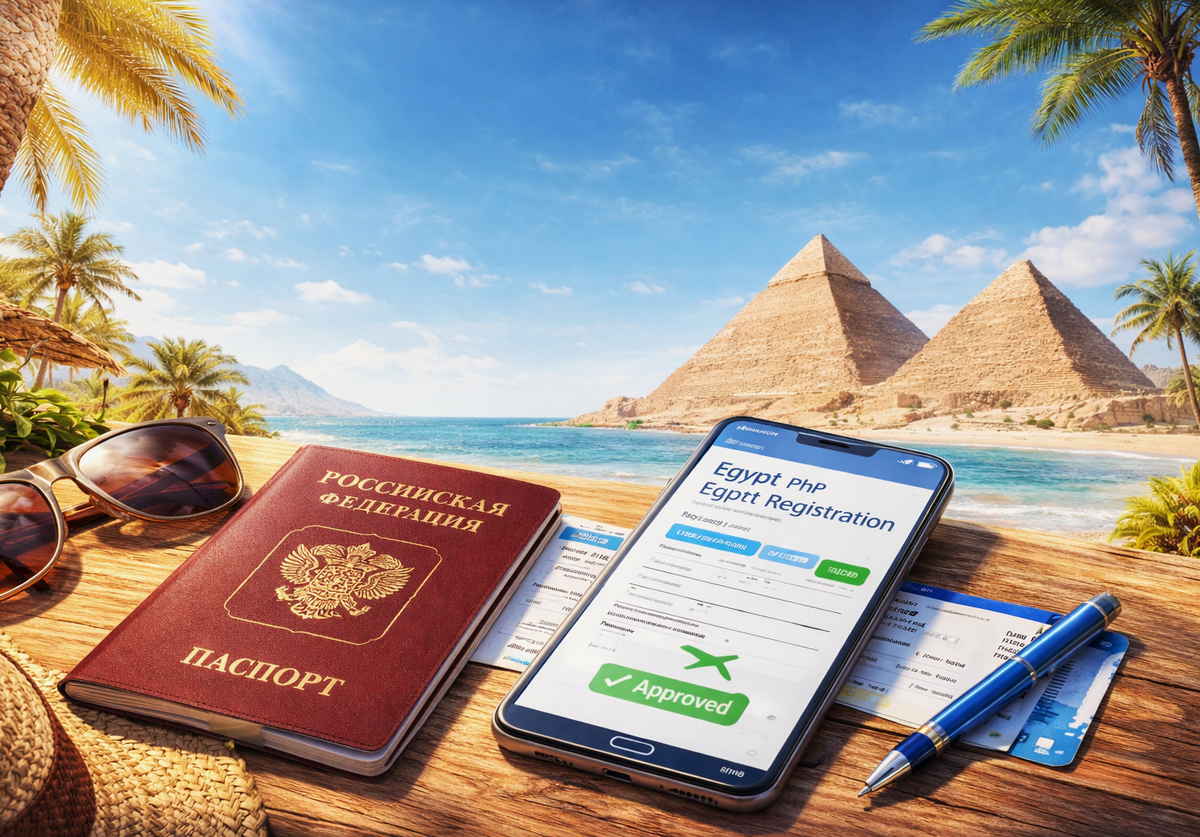 Новые правила въезда в Египет - 2026. Коллаж сгенерирован нейросетью. 
