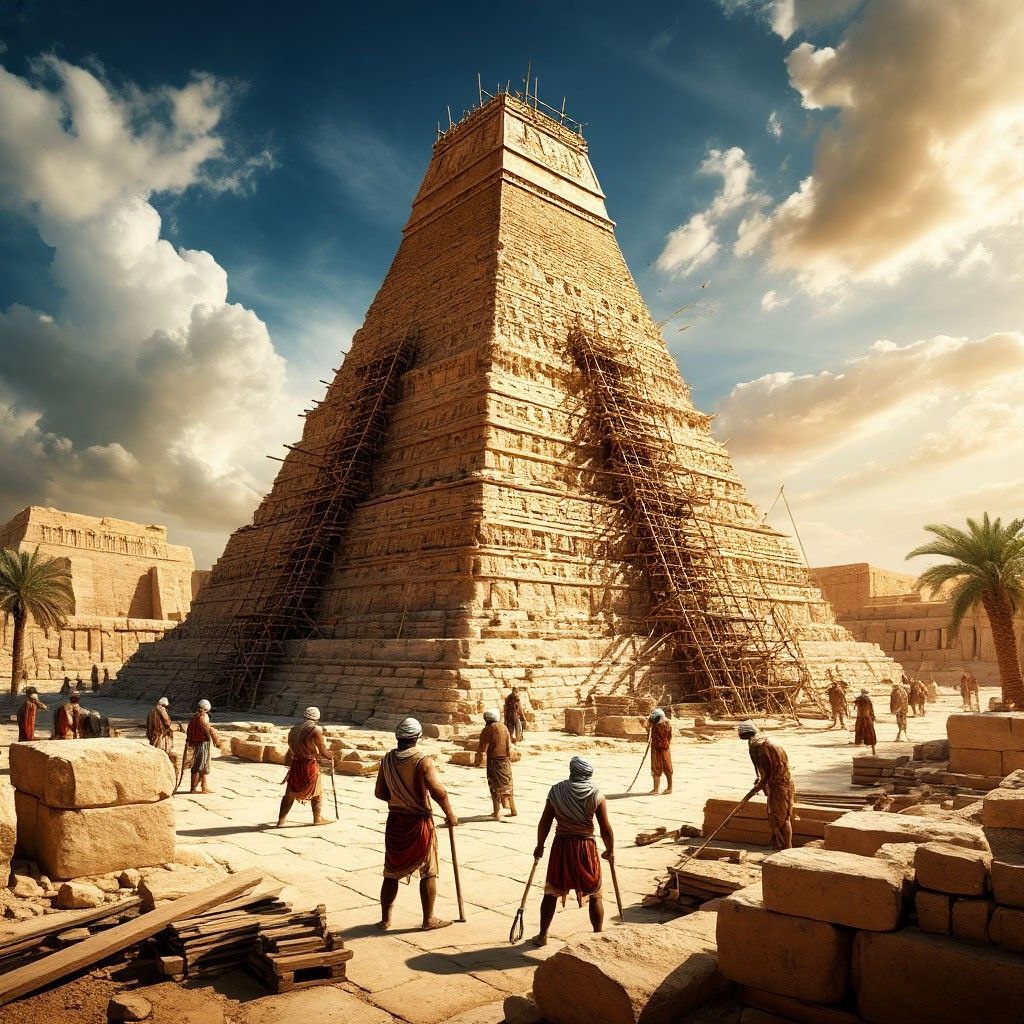 Вавилонское столпотворение по версии нейросети