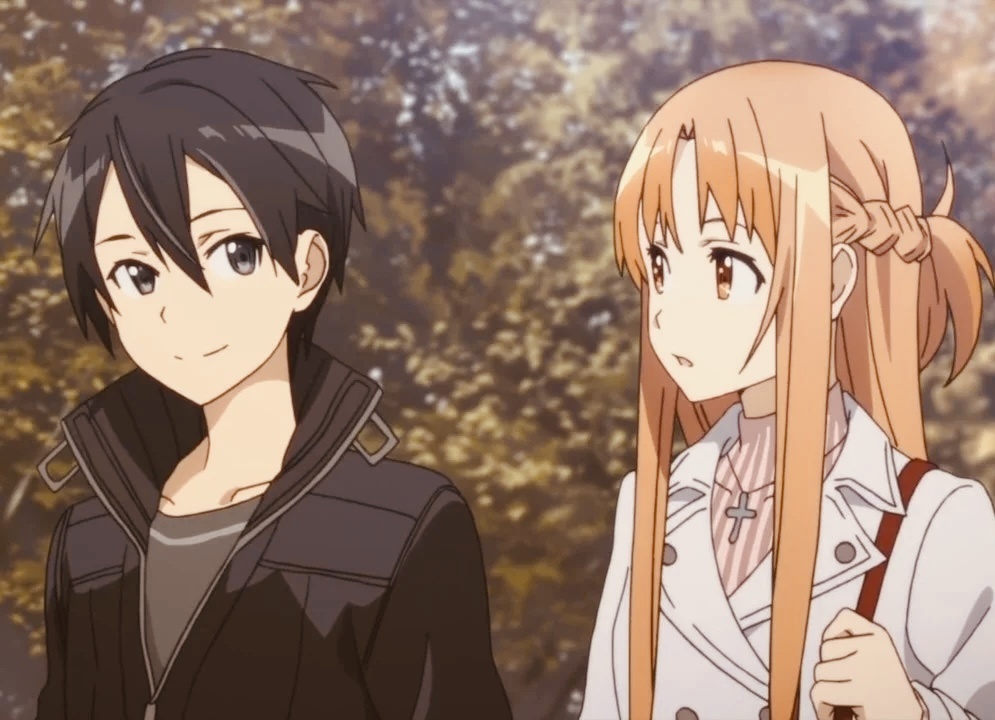 Школьная жизнь, первая любовь, зависимость от он-лайн игр, сложности с родителями и мн.др. — часто в центре сюжетов аниме (картинка из аниме «Мастера меча онлайн»)  