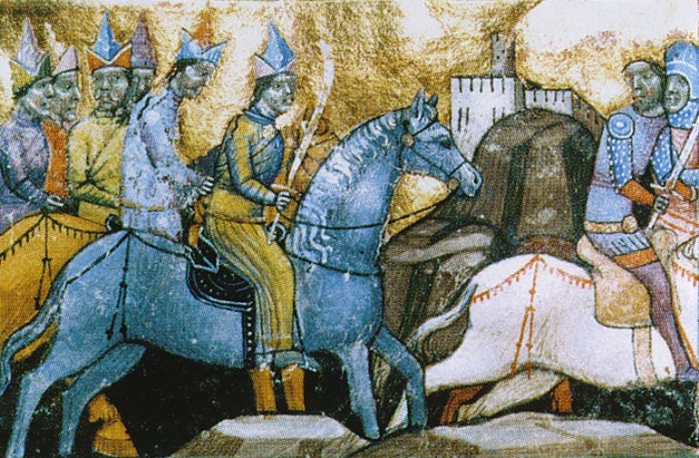 Бела IV бежит от монгольского войска 