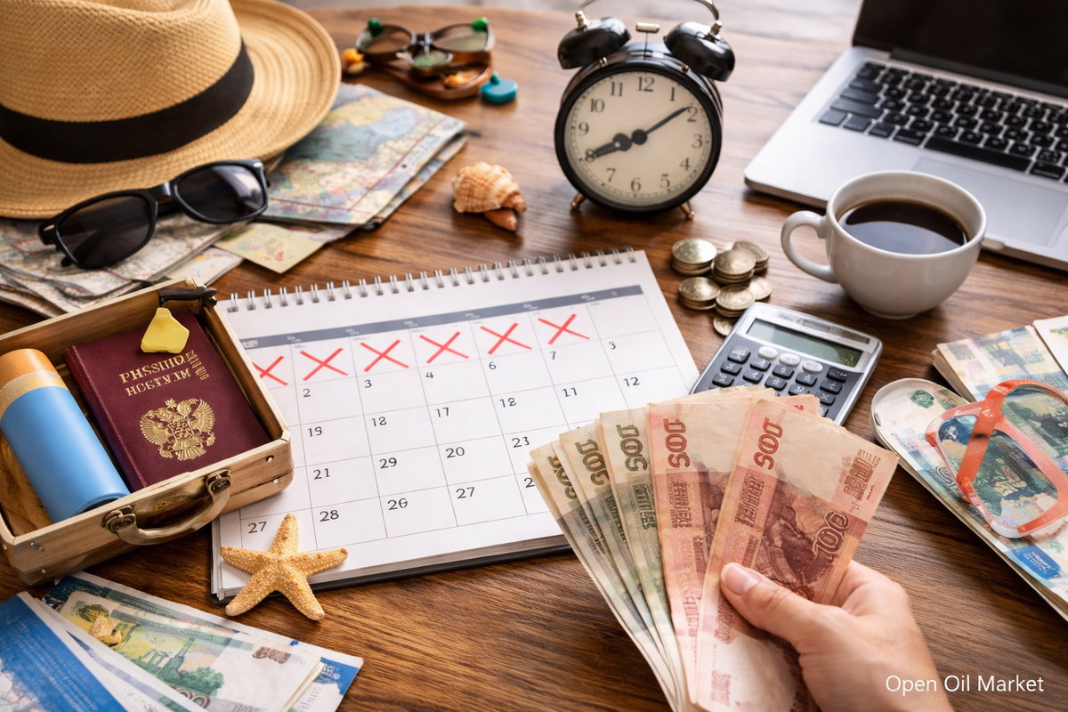 отпуск 2026 Россия, когда брать отпуск, календарь отпусков Россия, рабочие дни 2026