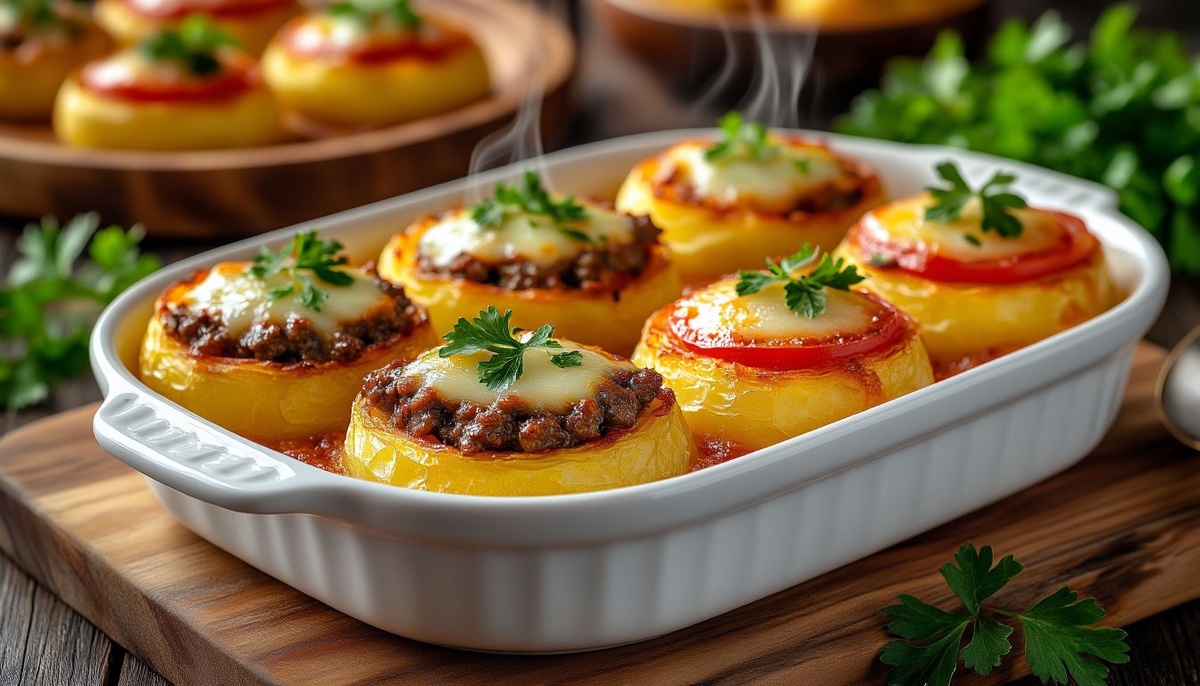 Картофельные гнезда с мясным фаршем