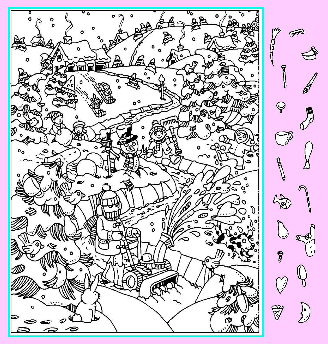 Тест на внимательность: найди карандаш, клюшку, гвоздь и другие предметы на картинке. Картинка подготовлена автором