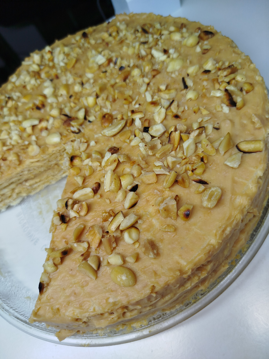 Торт из вафельных коржей со сгущенкой: