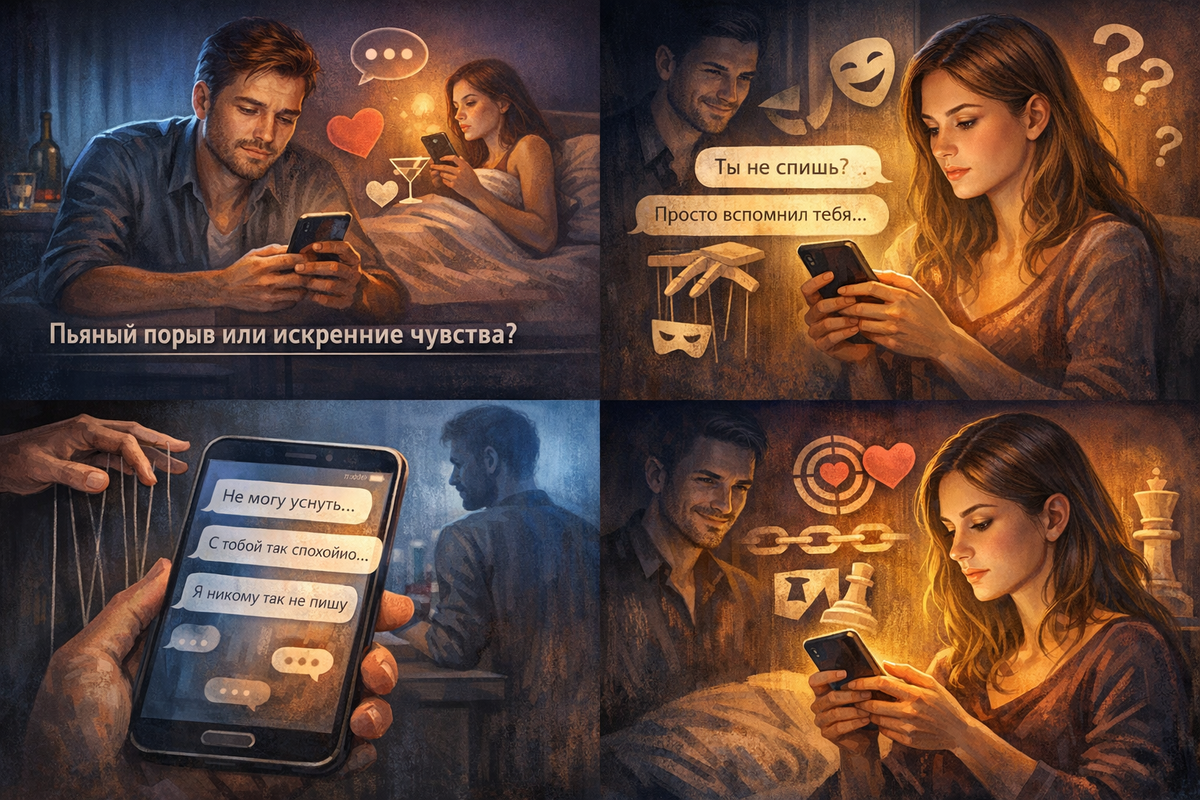 Мужчина пишет ночью - это хороший знак?