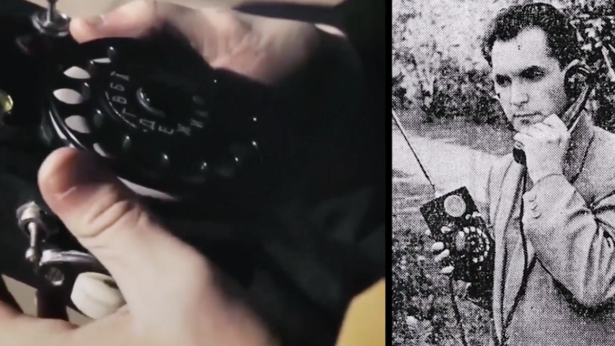 Леонид Куприянович со своим радиофоном