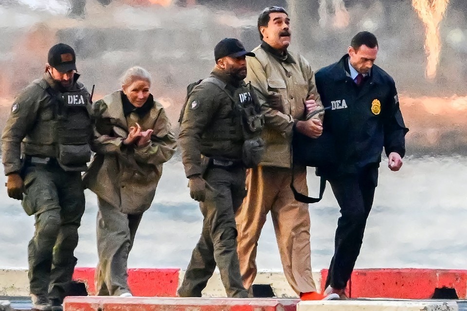    Свергнутый президент Венесуэлы Николас Мадуро (второй справа) и его жена Силия Флорес (вторая слева) GLOBAL LOOK PRESS