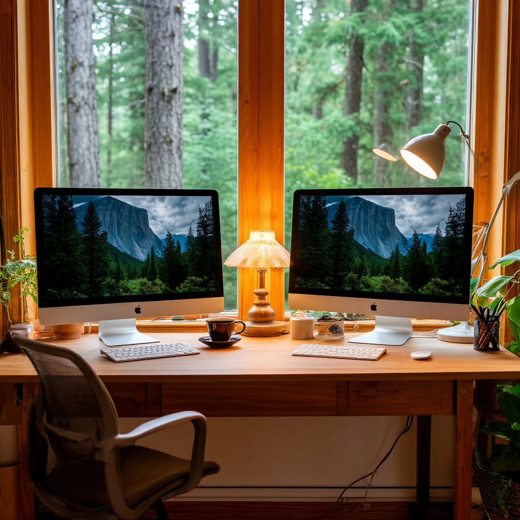 Кабинет с видом на лес, доход — с видом на финансовую свободу.