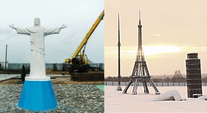 Мировые достопримечательности на одном участке.