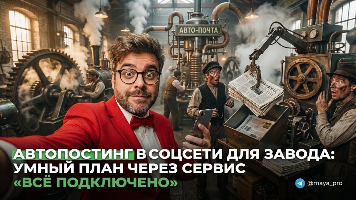    Автопостинг в соцсети для завода — новый умный план. Артур Хорошев