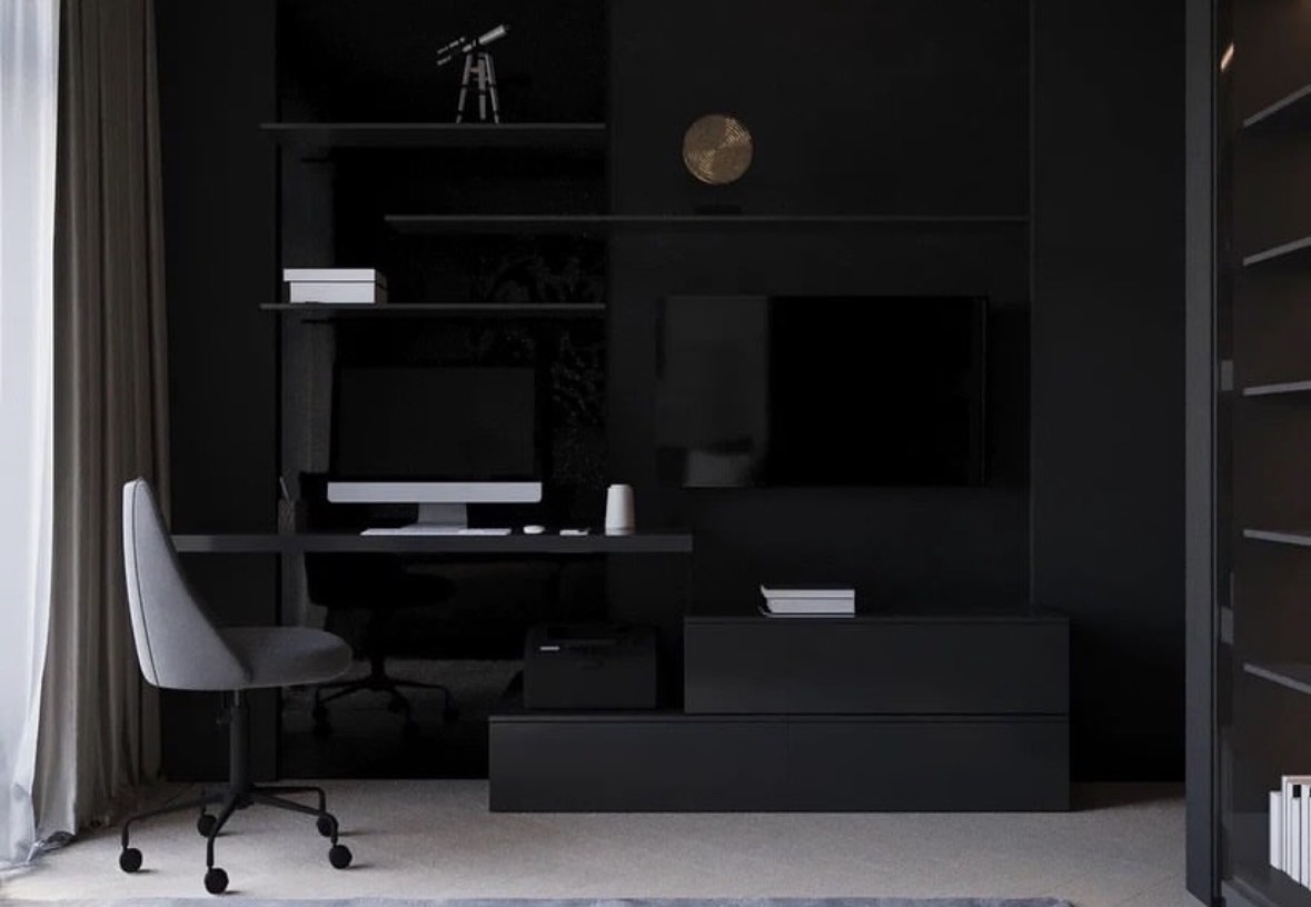 Кабинет в темном варианте