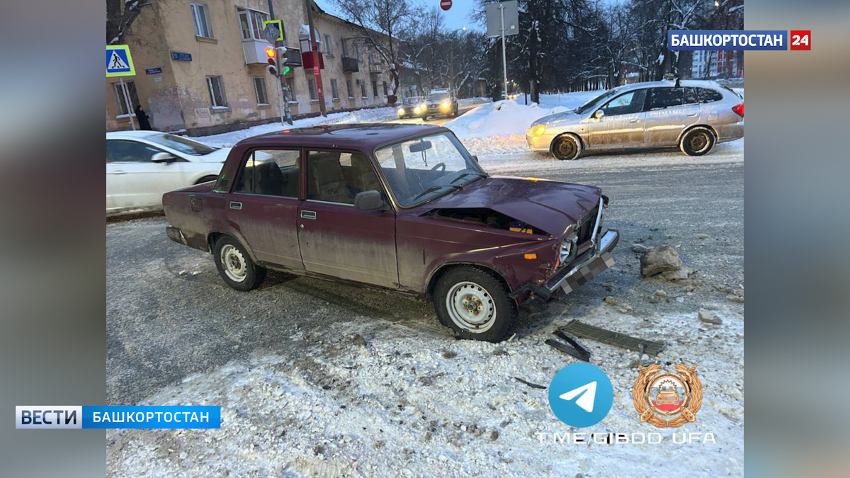    В уфимской Черниковке столкнулись два автомобиля: пострадал один из водителей