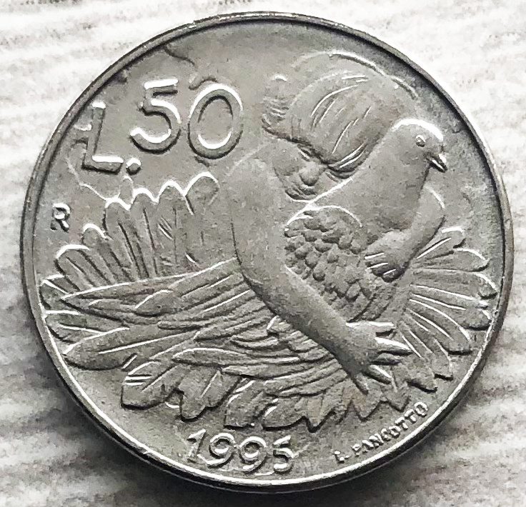 Сан Марино 50 лир 1995. Фото автора. 