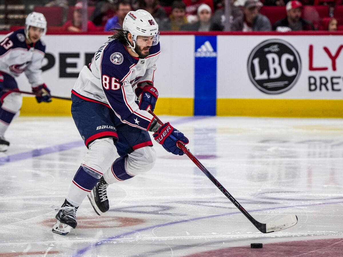    Хоккеист "Коламбус Блю Джекетс" Кирилл Марченко | © Фото : twitter.com/bluejacketsnhl