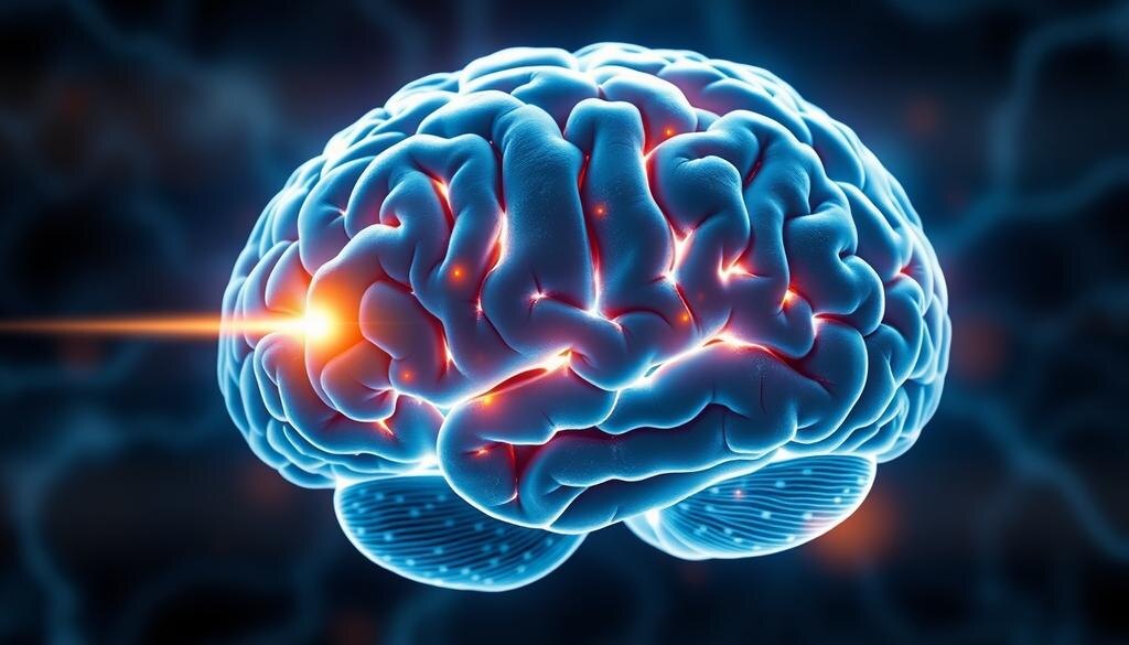    Картинка мозга с изображением гиппокампа, активирующего воспоминания.