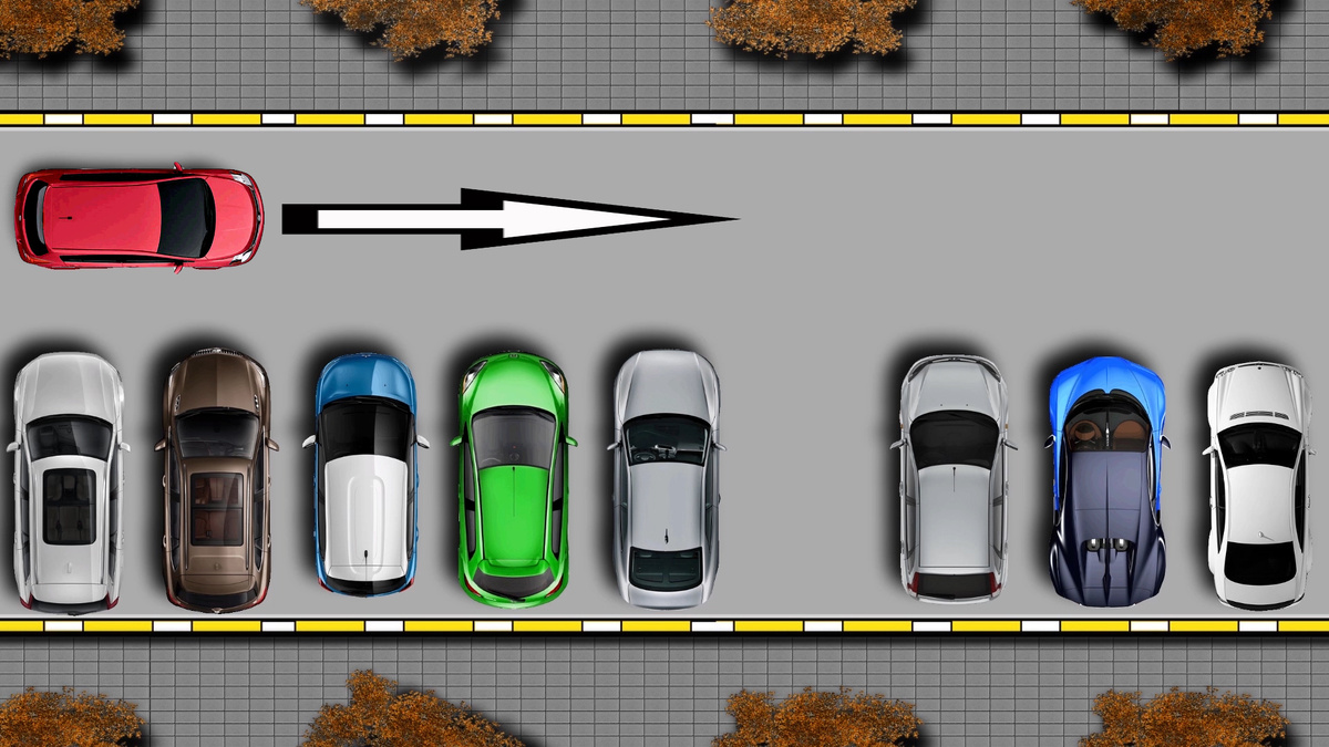 Мы управляем красным автомобилем автомобилем.