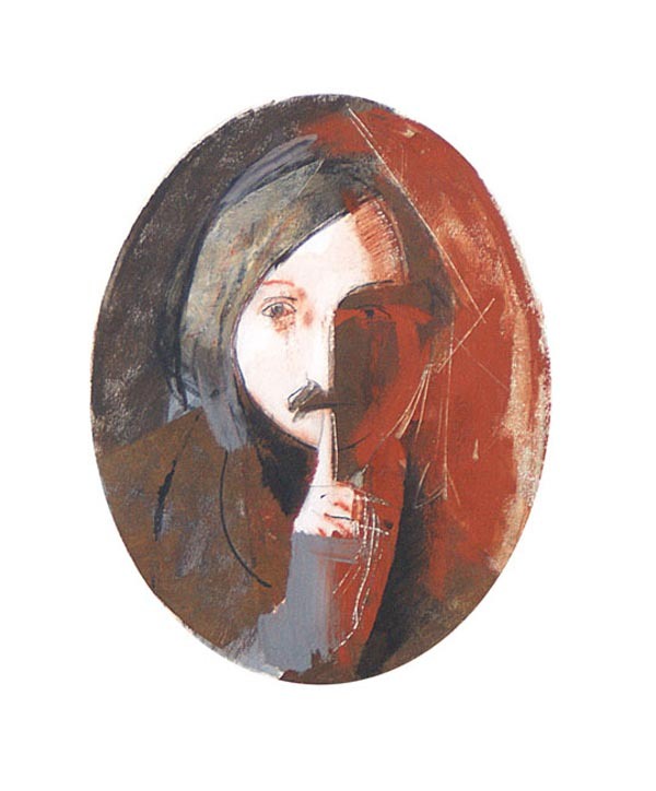 Н. В Гоголь с иллюстрации Виталия Николаевича Горяева "Н. В. Гоголь с пером".