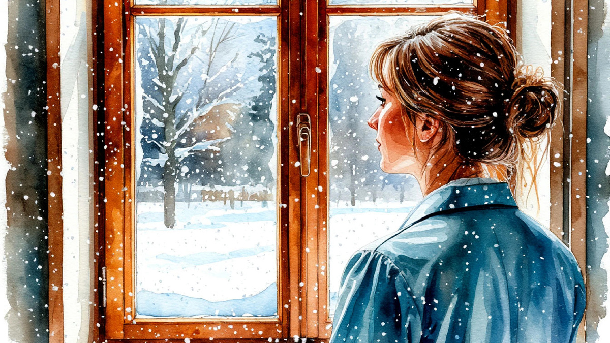 Алёна стояла у окна и молча смотрела, как задержавшаяся до апреля зима засыпает небольшой больничный садик за окном огромными пушистыми хлопьями снега.