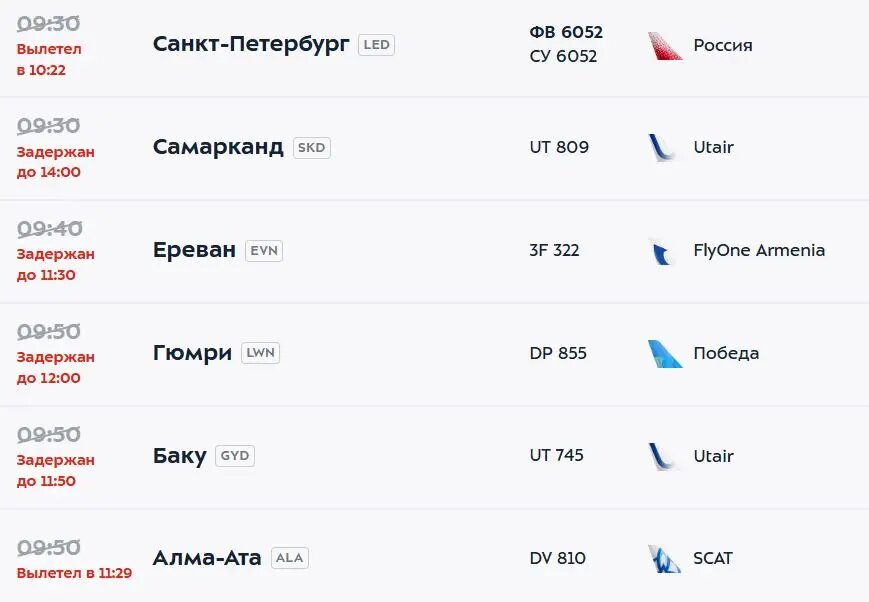   Фото: скрин онлайн-табло Внуково
