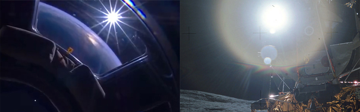 Слева – кадр из видео, справа – фрагмента фото NASA