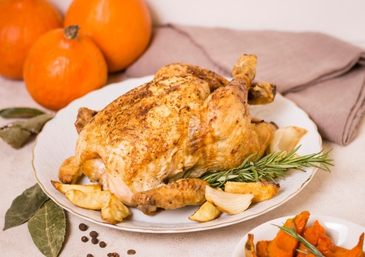 Рецепт жареной курицы с чесноком -  
15 минут для приготовления 4 Порции 