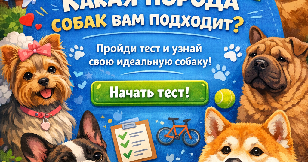 Тест: Какая порода собак вам подходит?