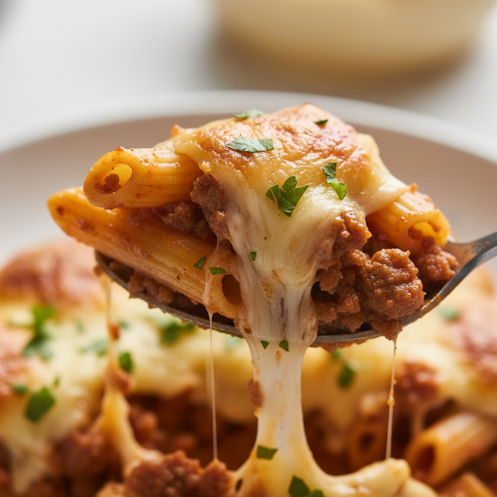 Макароны с фаршем, луком и сыром (Ленивые "по-флотски")