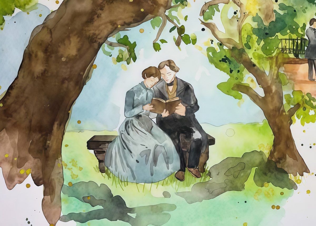 Эдгар Аллан По и Эльмира Шелтон. Современное изображение