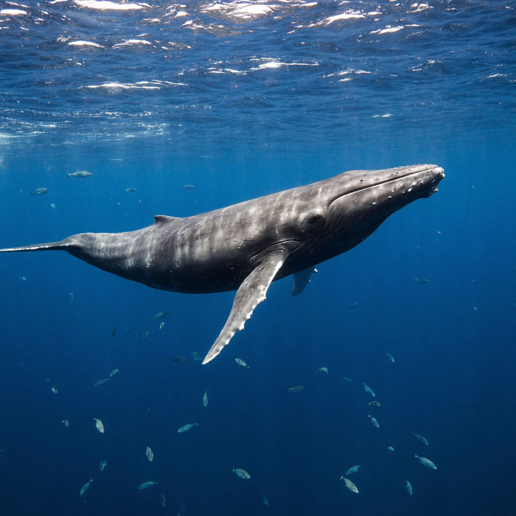 Синий кит в своей среде обитания