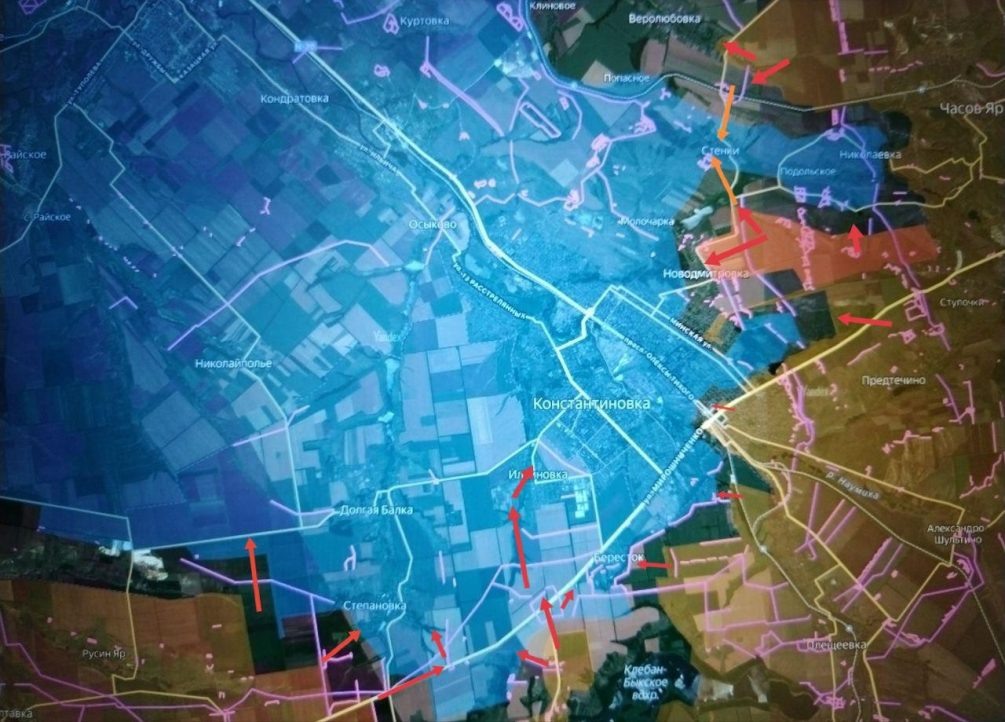    Карта СВО. Ситуация на Константиновском направлении.