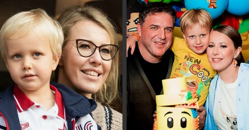    Платон, сын Ксении Собчак и Максима Виторгана, с родителями.