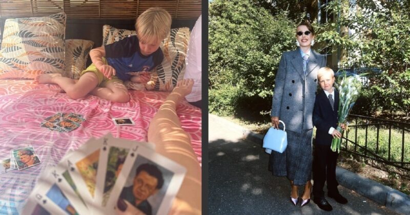    На пляже Платон совмещает отдых с игрой в карты, которые Ксения превратила в уроки живописи.