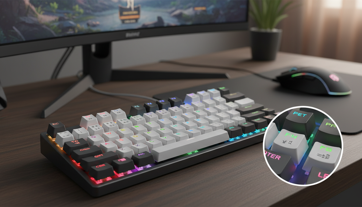 Игровая клавиатура механическая Redragon Fizz Радужная тихая, серо-белая компактная (60%)