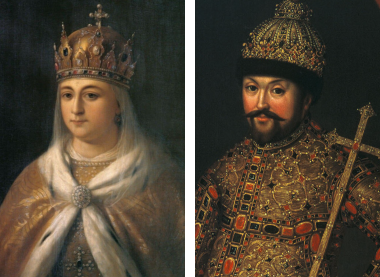 Царь Михаил Федорович и царица Евдокия Лукьяновна