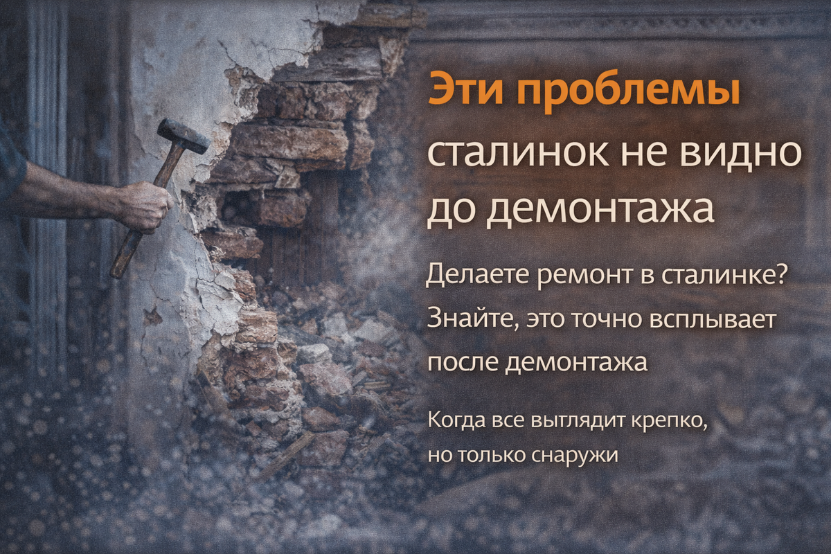 Эти проблемы сталинок не видно до демонтажа
