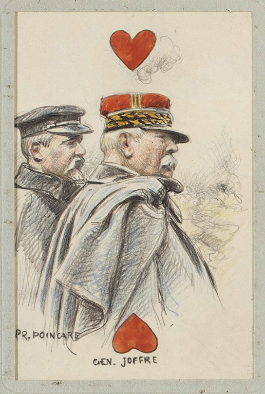 Двойка червей – Раймон Пуанкаре, президент Французской Республики и генерал Жозеф Жоффр, главнокомандующий французской армией