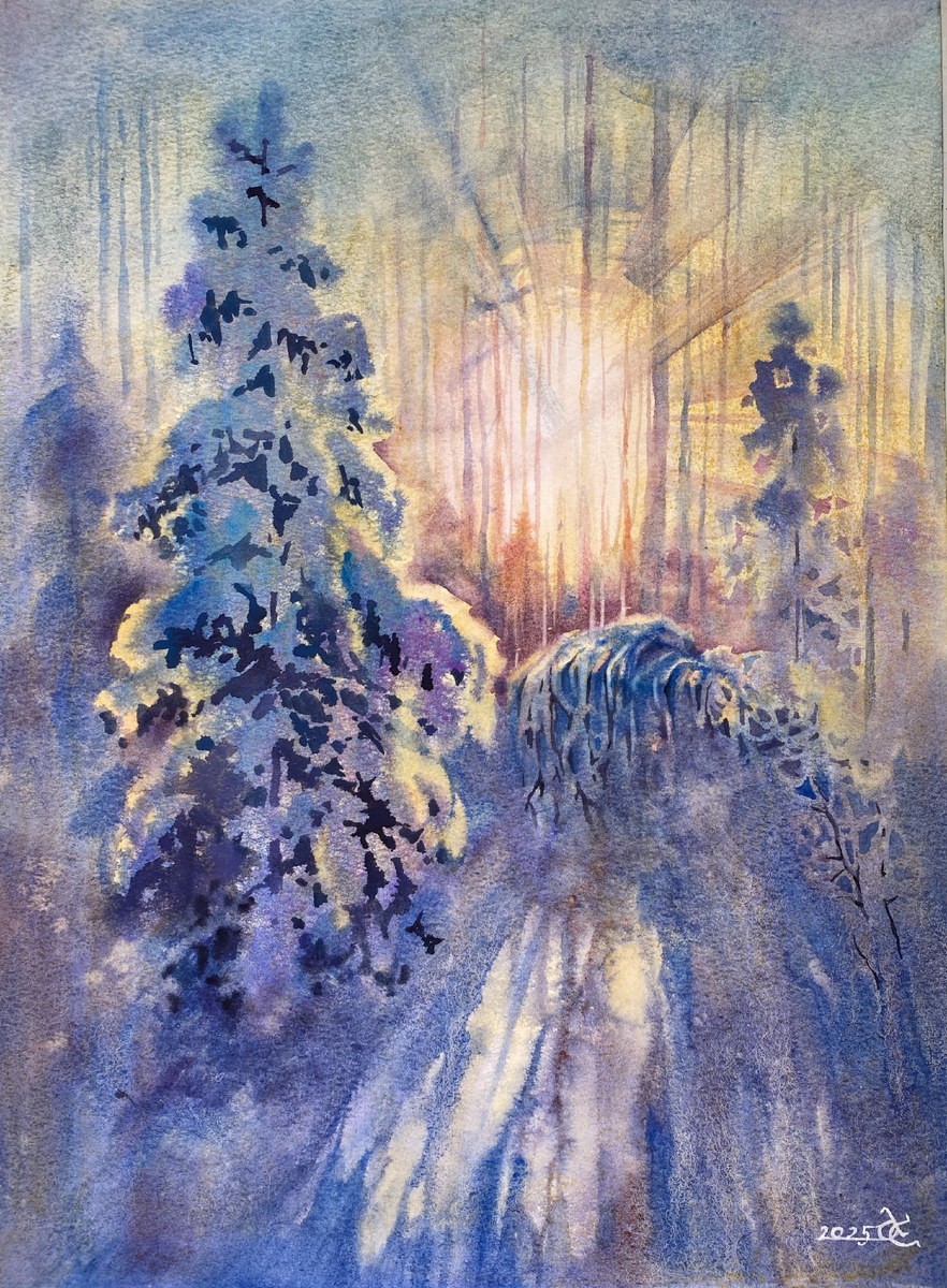 В лесу родилась ёлочка. 38х28см.