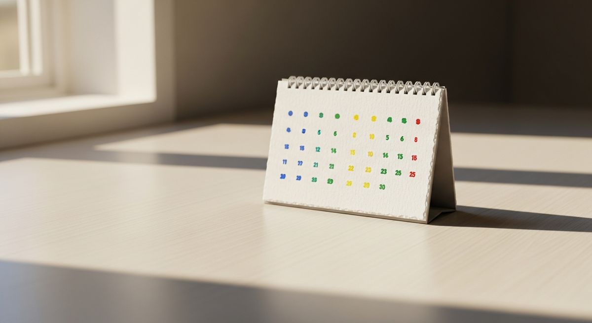 Минималистичный календарь на столе
