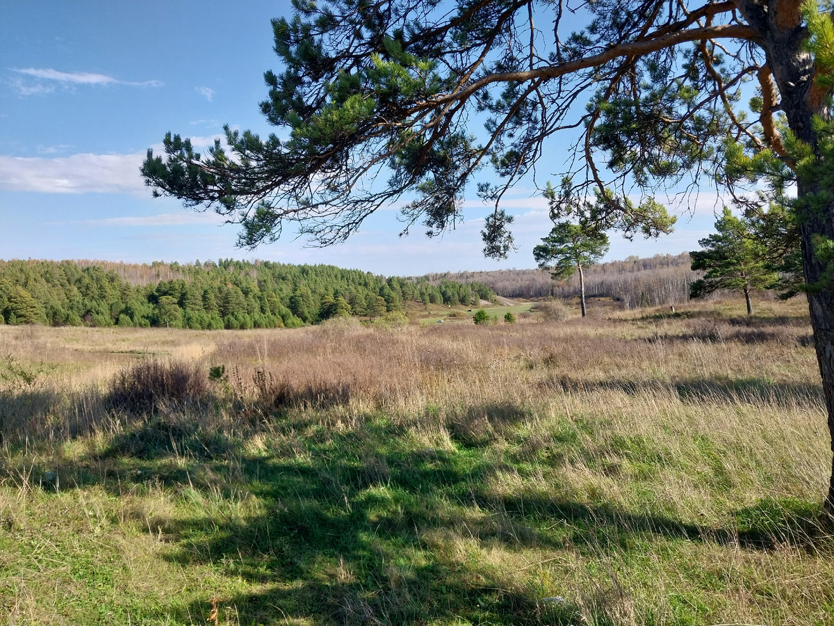 Примерно по центру картинки, там где дорожка поднимается к пещере, стоят машины. Нам туда