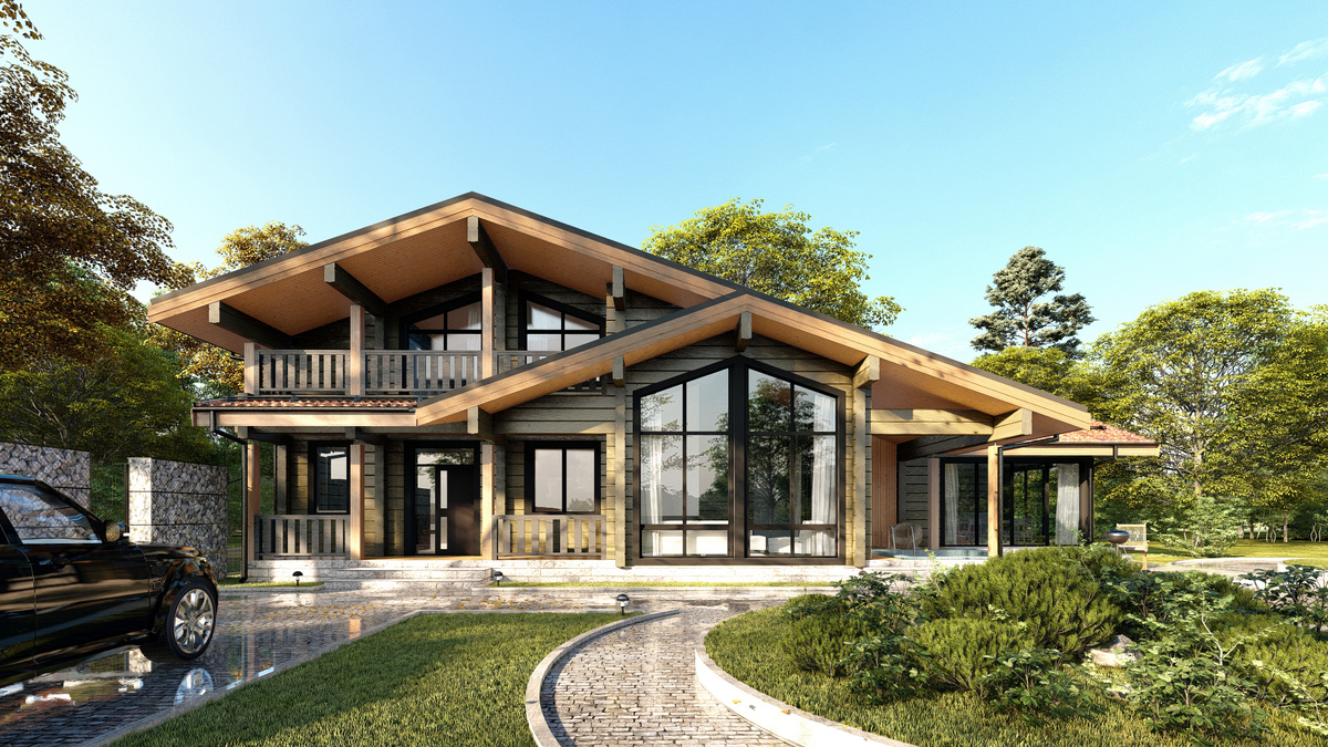 Проект банного комплекса-гостевого дома Руан с гаражом