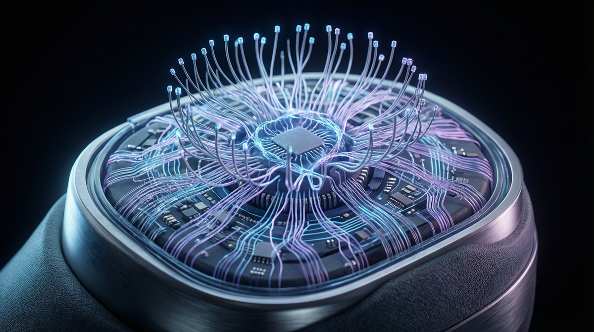 Так выглядит инвазивный нейроинтерфейс. Такая сеть электродов вживляется в мозг для связи с компьютером.