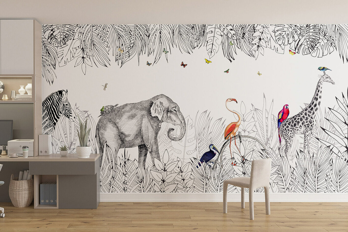 Дизайнерские бесшовные обои Тропики, kozha sten