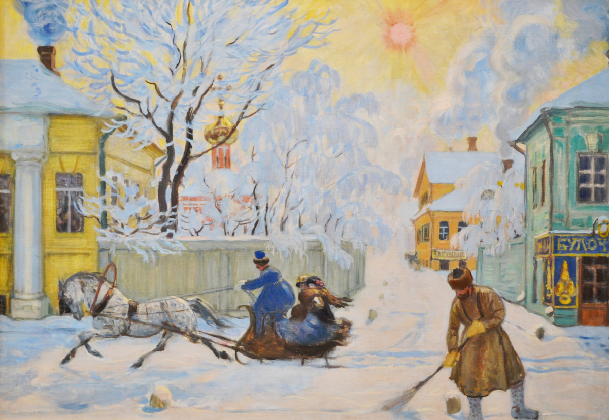 Борис Кустодиев. "Морозный день", 1913г. Из собраний Саратовского государственного художественного музея им. А.Н. Радищева. Фото автора канала 
