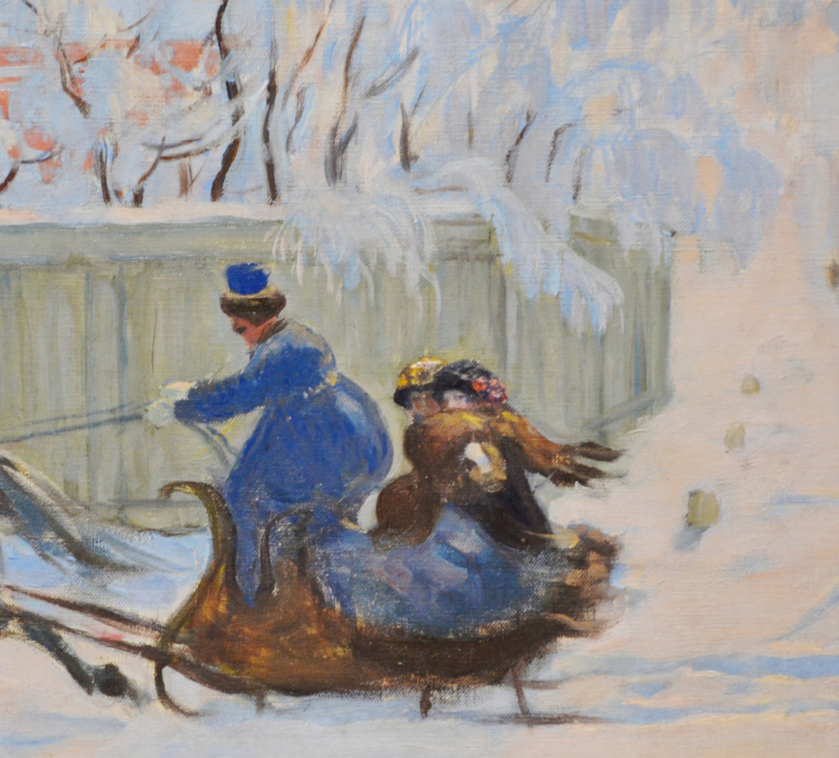 Б.Кустодиев "Морозный день ", фрагмент. Фото автора канала 