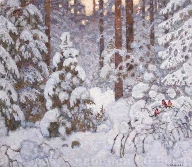 Николай Галахов. Зимний лес. 1992. Холст, масло. 51 х 59