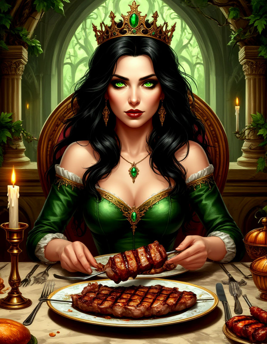 Ядвига внимательно наблюдает за гостями. Картинка создана ИИ